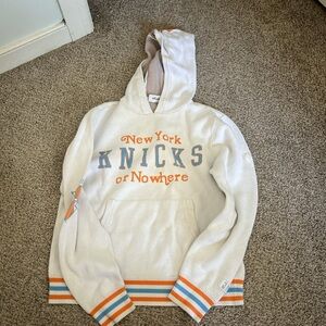 NYON White Hoodie with Orange and Blue Accents